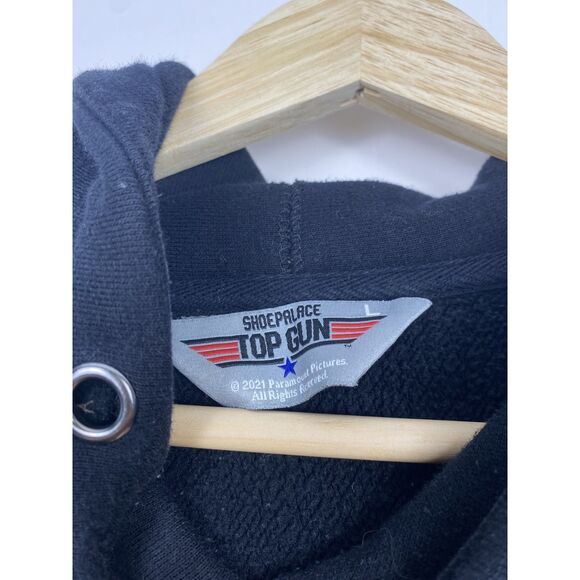 Top Gun Hoodie Sweatshirt Men's L Black Pullover Heavy Graphic Print Embroidered - Picture 4 of 4